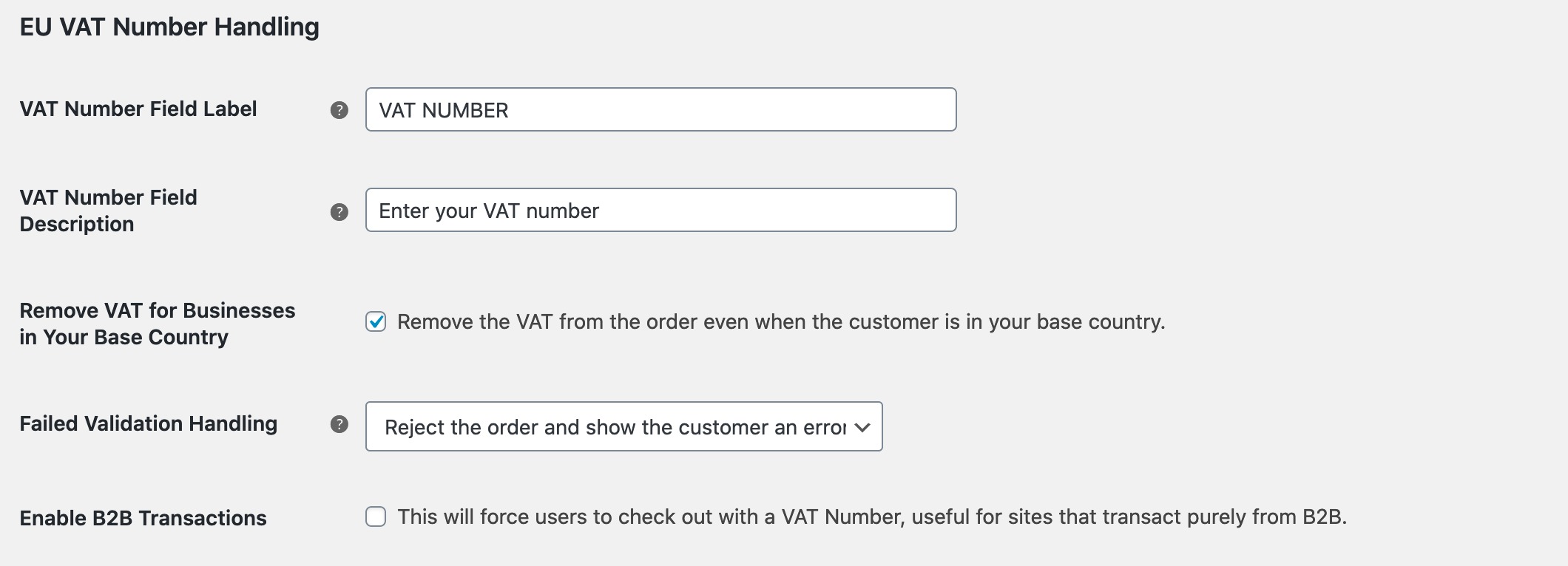 WooCommerce EU VAT Number