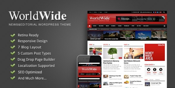 World Wide Responsive Magazine WP Theme