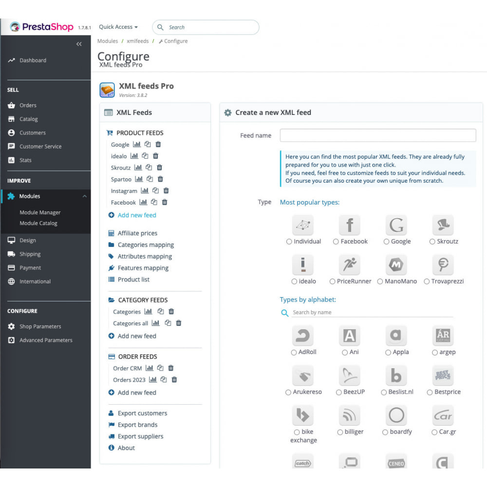 XML Feeds Pro module - Prestashop