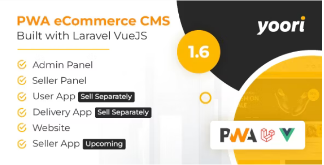 YOORI eCommerce Single & Multi-Vendor PWA Marketplace CMS