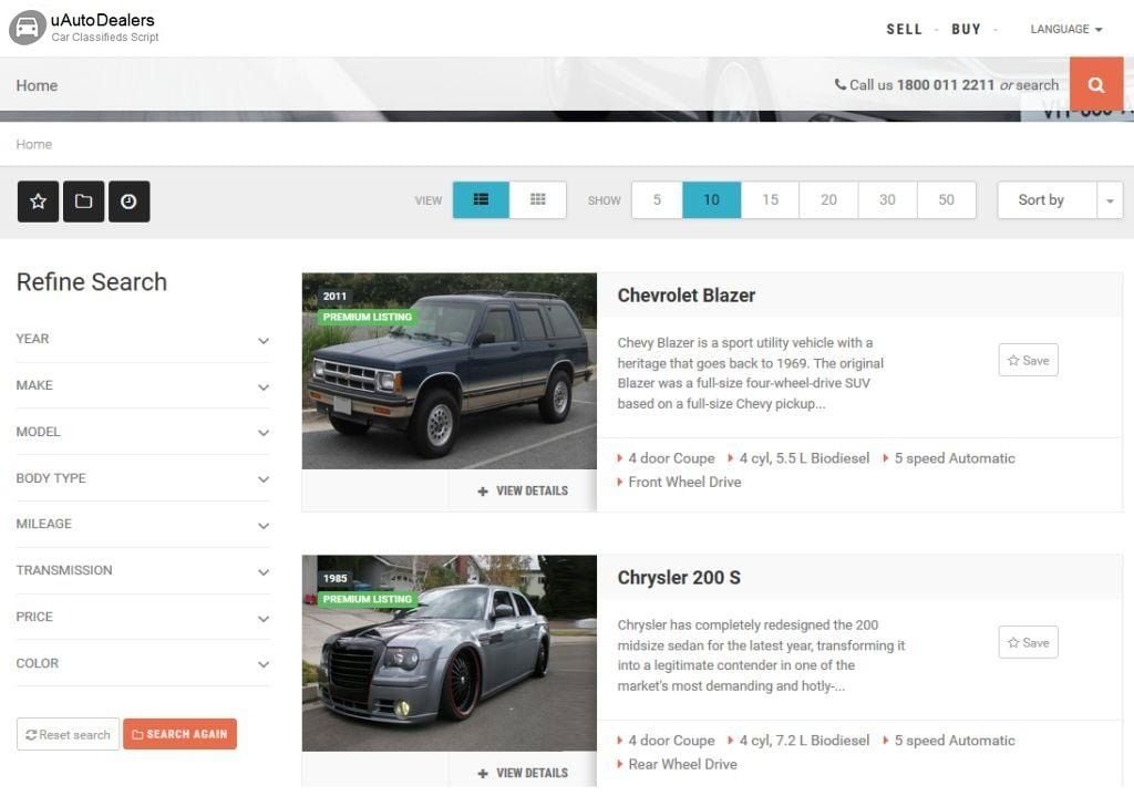 uAutoDealers Auto Classifieds And Dealers Script