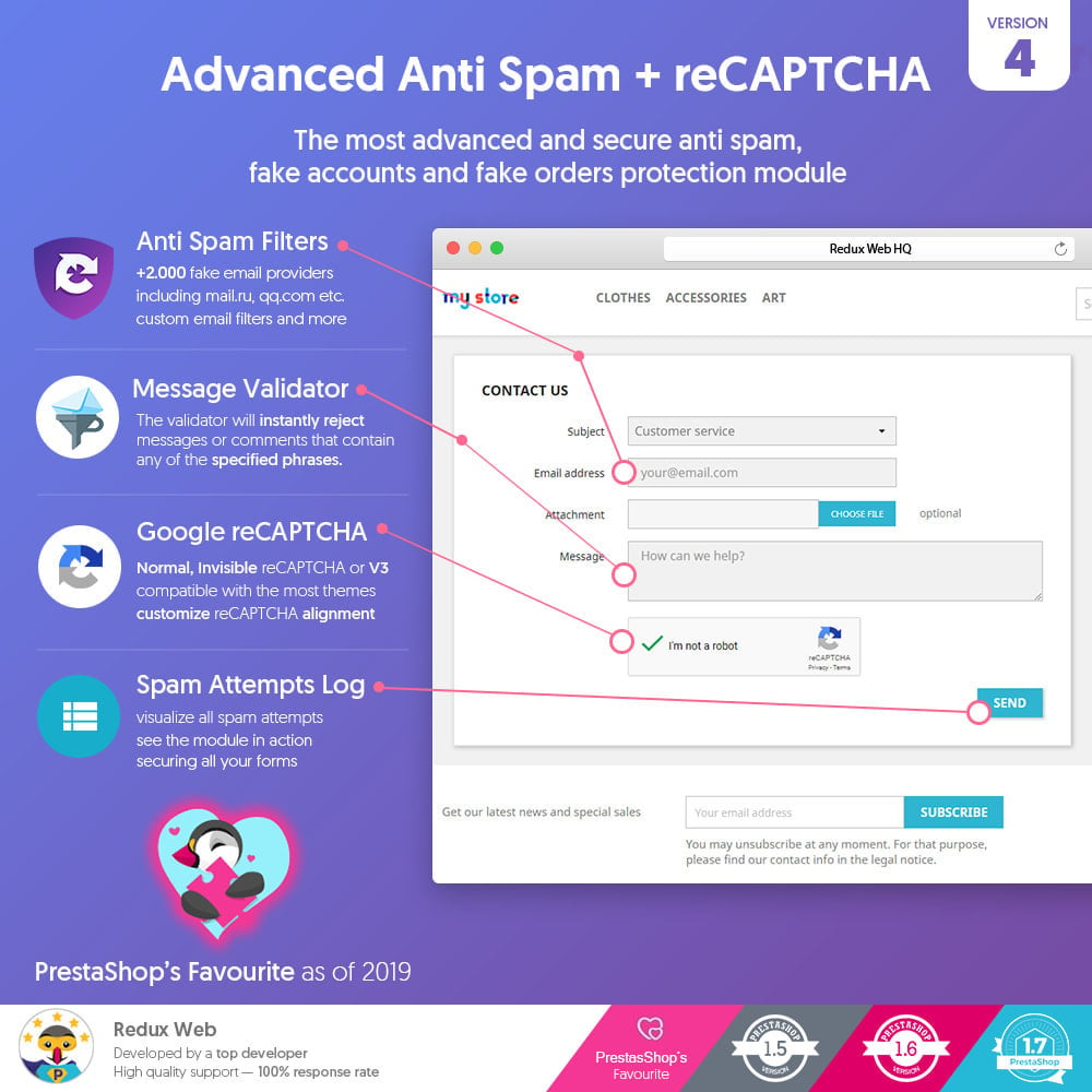 Advanced Google Re-Captcha Anti Spam & Fake Accounts Module