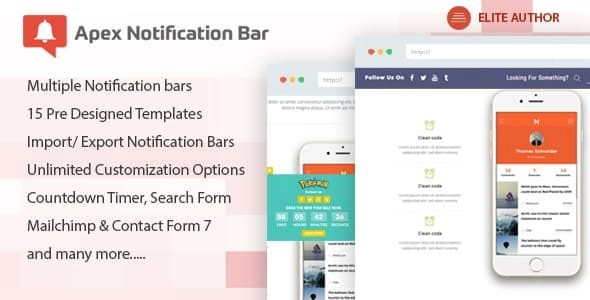 Apex Notification Bar - Responsive Notification Bar Plugin for WordPress