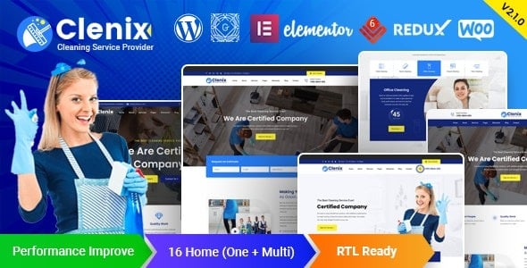 Clenix Cleaning Services WordPress Theme