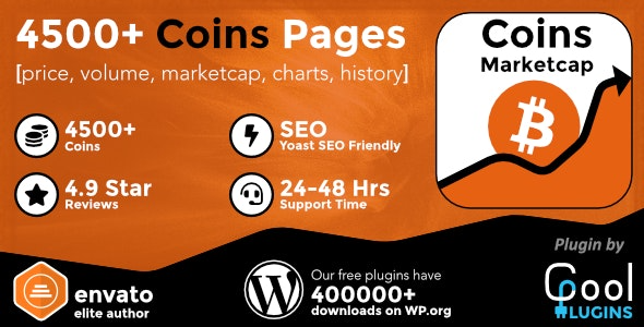 Coins MarketCap - WordPress Cryptocurrency Plugin