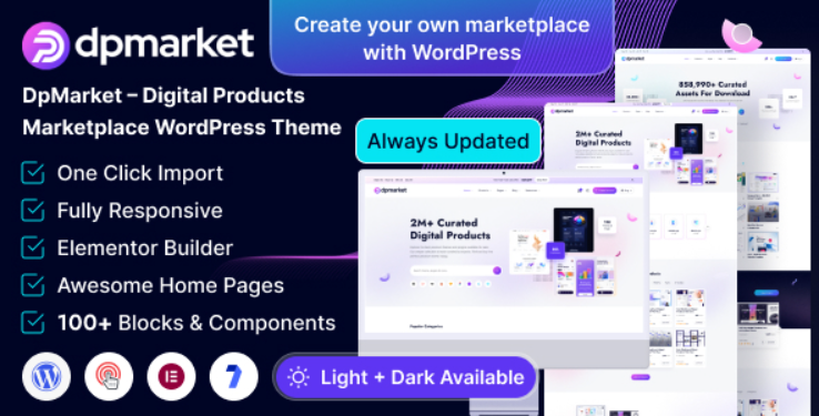 DpMarket Digital Marketplace Multi-Vendor WooCommerce Theme Multipurpose