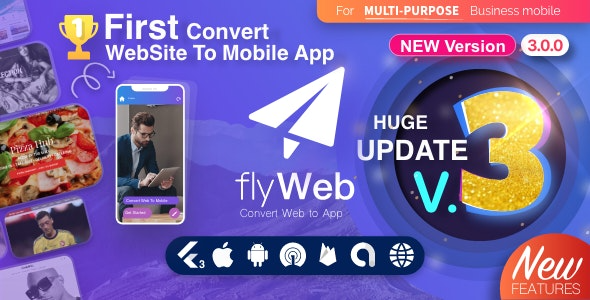 FlyWeb for Web to App Convertor Flutter + Admin Panel