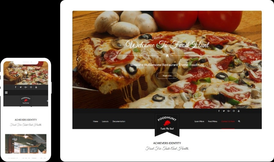 FoodHunt Restaurant WordPress Theme