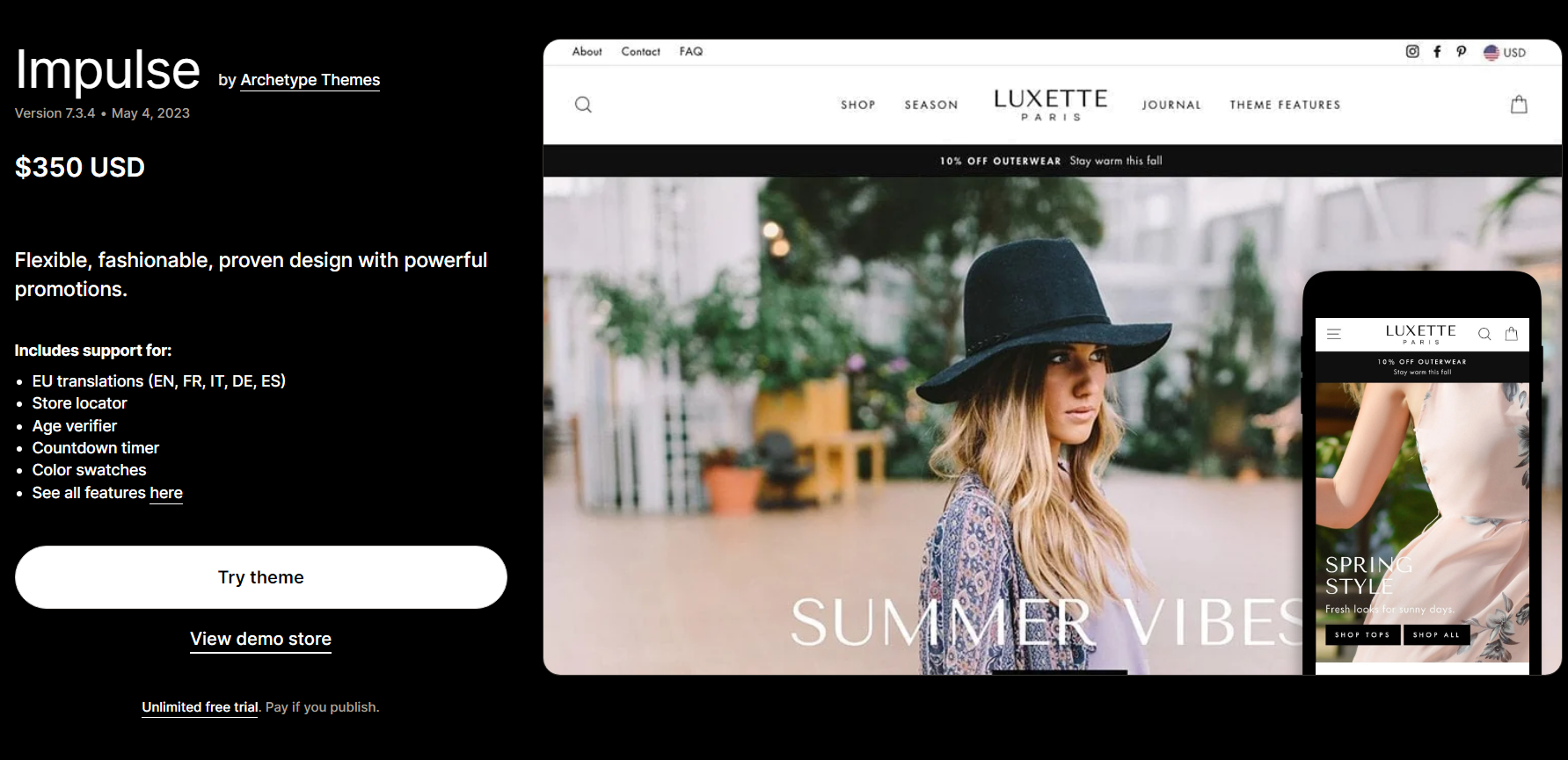 Impulse - Modern Shopify Theme Store