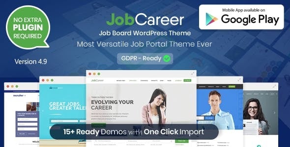 JobCareer Job Board Responsive WordPress Theme