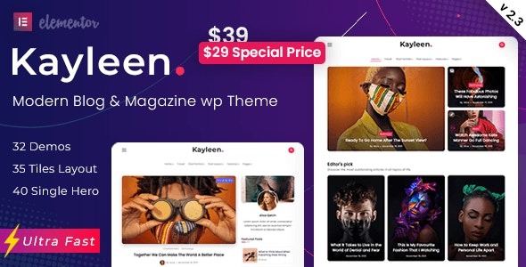 Kayleen - Blog & Magazine WordPress Theme