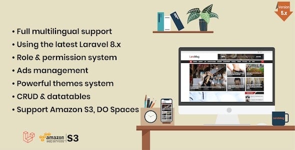 LaraMag Laravel News & Magazine Multilingual System