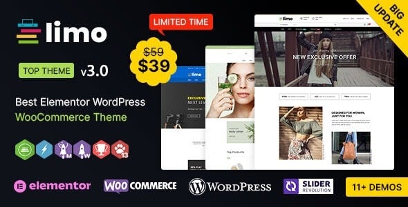 Limo WP Elementor Multi-purpose WooCommerce Theme