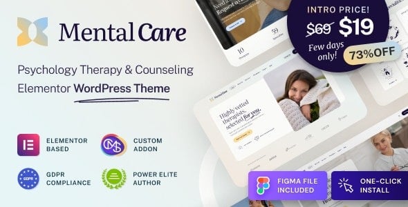 Mental Care Therapy & Counseling Psychologist WordPress Theme