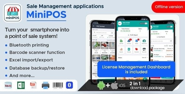 MiniPOS Offline Xamarin.Forms Mobile POS Application with License System