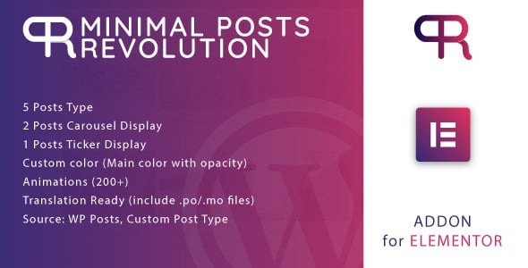 Minimal Posts Revolution For Elementor WordPress Plugin