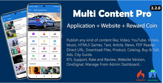 Multi Content Pro (Application and Website)