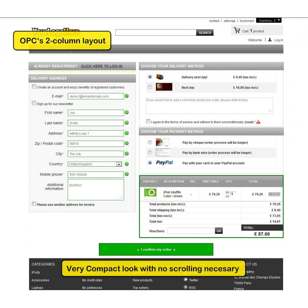 One Page Checkout for Prestashop by PrestaSmart