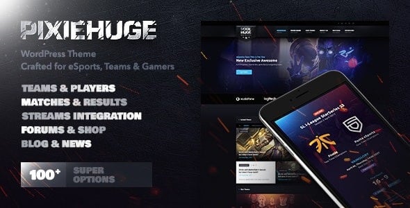 PixieHuge - eSports Gaming Theme For Clans & Organizations