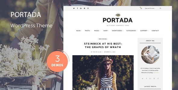 Portada - Elegant Blog Blogging WordPress Theme