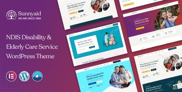 Sunnyaid NDIS Disability & Elderly Care Service WordPress Theme