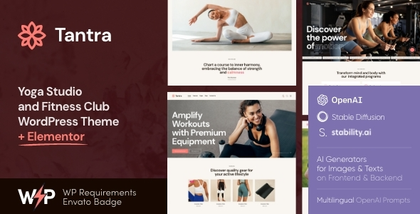 Tantra - Yoga Studio and Fitness Club WordPress Theme