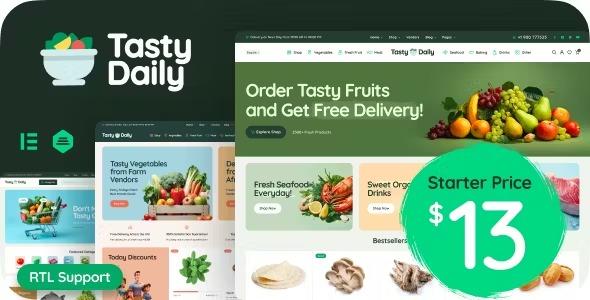 Tasty Daily Grocery Store & Food WooCommerce Theme