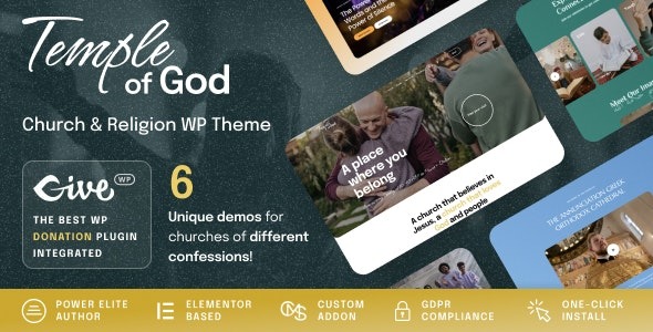 Temple of God - Religion and Church WordPress Theme