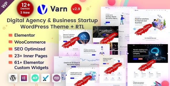 Varn Elementor IT & SEO Agency WordPress Theme