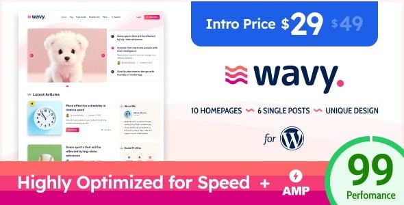 Wavy - Modern & Lightweight Blog for WordPress