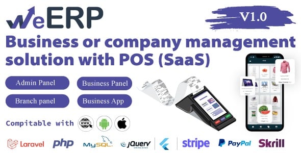 WeERP (SAAS) Business or company management solution with POS including web panel