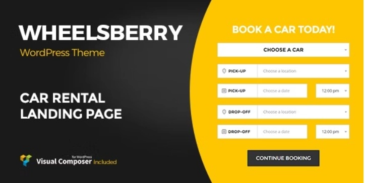 Wheelsberry - Car Rental WordPress Theme / Landing Page