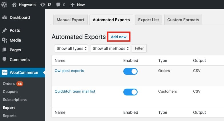 WooCommerce Customer Order CSV Export