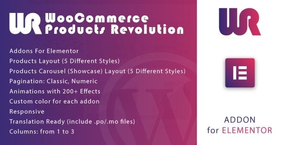 Woocommerce Products Revolution Gallery for Elementor WordPress Plugin