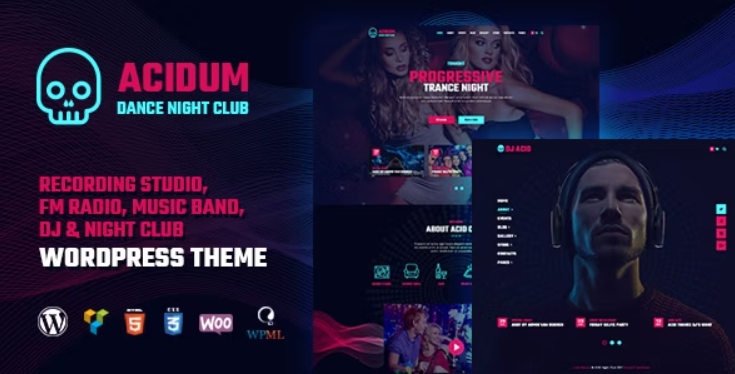 Acidum Night Club and DJ WordPress Theme