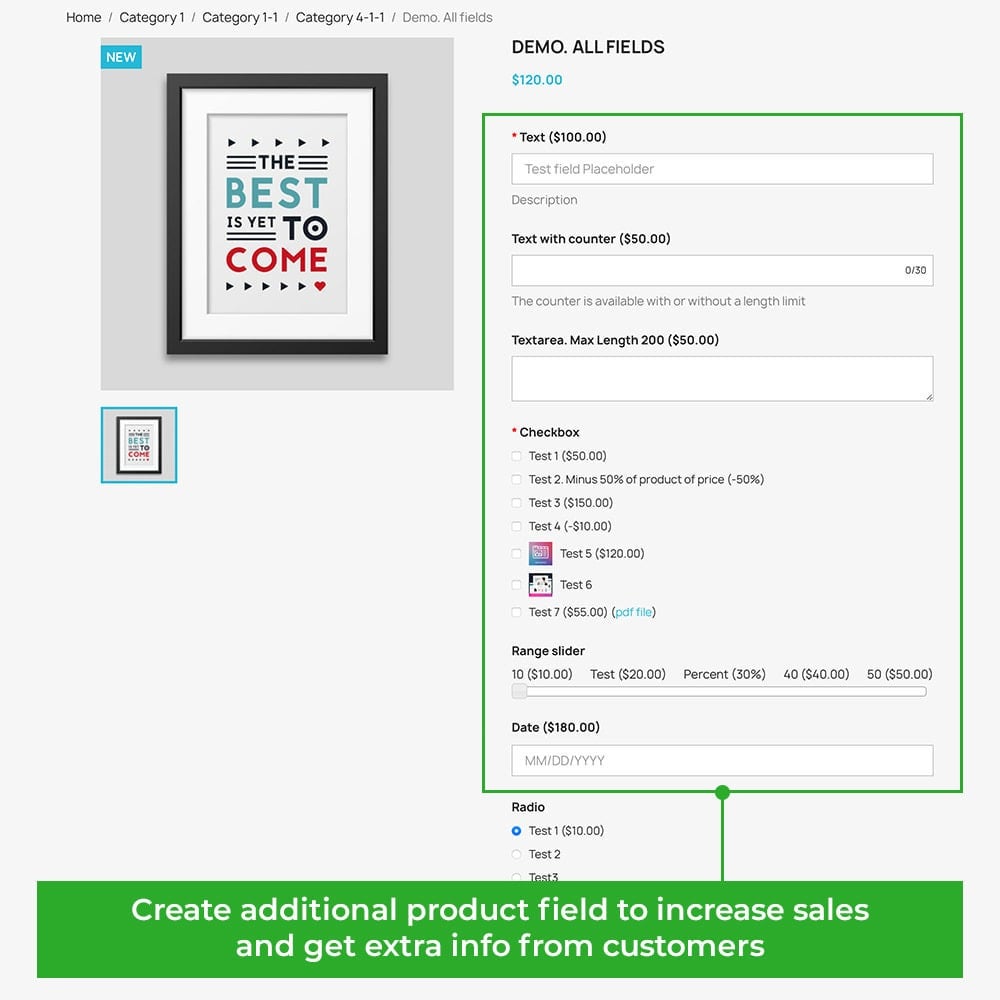 Additional Product Attributes Custom Product Fields