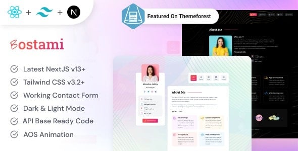 Bostami - Tailwind CSS Personal Portfolio React Template