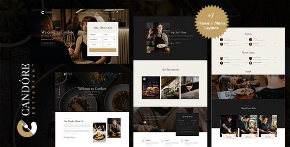 Candore Elementor Restaurant & Wine Bar WordPress Theme