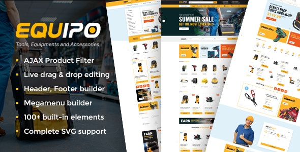 Equipo Parts And Tools WordPress WooCommerce Theme