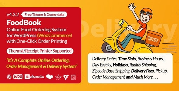 FoodBook - Online Food Ordering System for WordPress with One-Click Order Printing