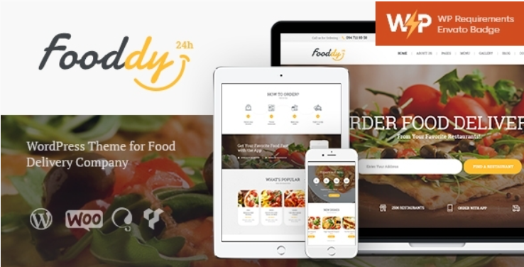 Fooddy 247 - Food Ordering & Delivery WordPress Theme + Elementor + RTL