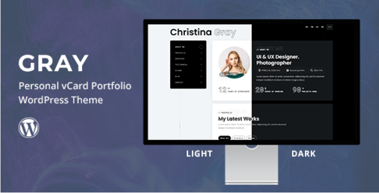 Gray Personal Portfolio WordPress Theme