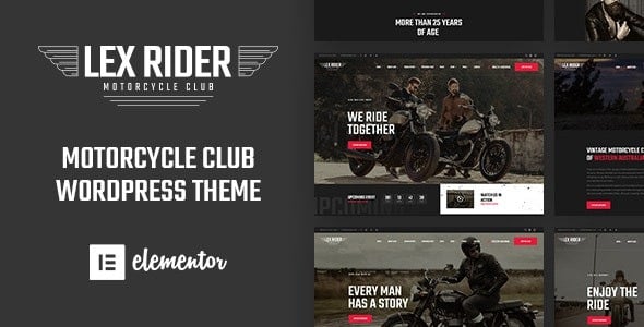 LexRider Motorcycle Club WordPress Theme