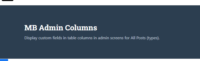 Meta Box Admin Columns