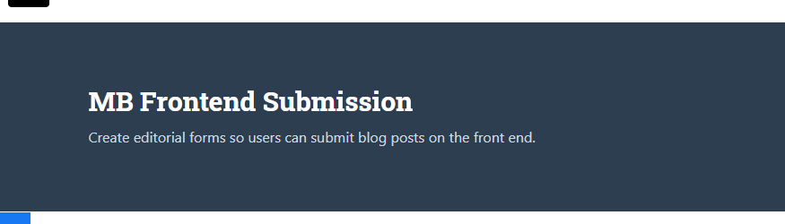 Meta Box Frontend Submission