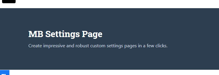 Meta Box Settings Page