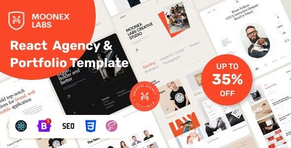 Moonex - React Agency & Portfolio Template