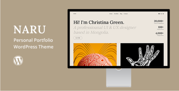 Naru Personal Portfolio WordPress Theme