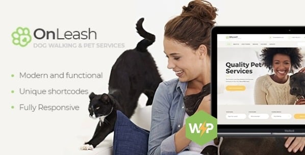 OnLeash Dog Walking & Pet Services Veterinary WordPress Theme