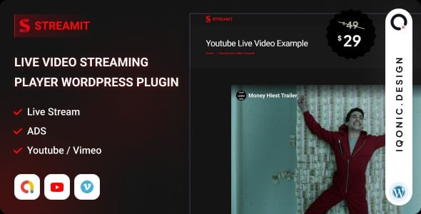 Streamit Live Video Streaming Player WordPress Plugin